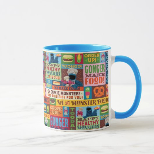 Cookie Monster's Foodie Truck Pattern Mok (Rechts)