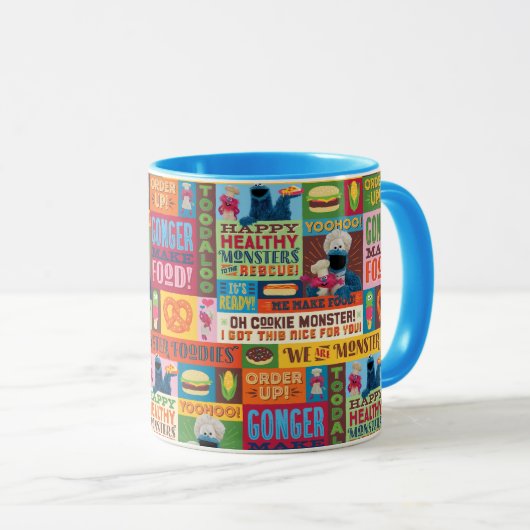 Cookie Monster's Foodie Truck Pattern Mok (Voorkant rechts)