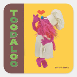 Cookie Monster's Foodie Truck Toodaloo Vierkante Sticker