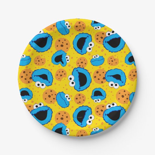 Cookie Monter en Cookies Pattern Papieren Bordje (Voorkant)