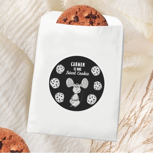 Cookie Mouse Sweet First Birthday Ronde Sticker