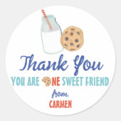 Cookie One Sweet Eerste Verjaardag Ronde Sticker (Voorkant)