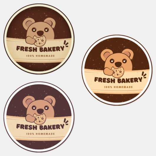 Cookie Ours Aliments faits main Logo Étiquette (Groupe)