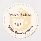 Cookie Ours Aliments faits main Logo Étiquette (Design 2)