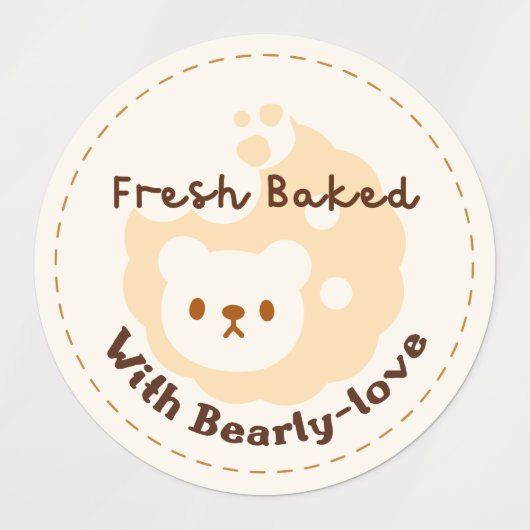 Cookie Ours Aliments faits main Logo Étiquette (Design 2)