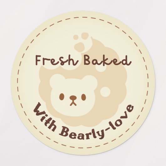 Cookie Ours Aliments faits main Logo Étiquette (Design 1)