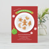 Cookie Party Holiday Uitnodiging (Staand voorkant)
