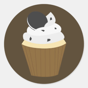 Cookie Pie Cupcake Ronde Stickers