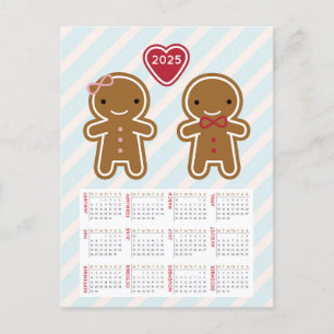 Cookie Schattige Gingerbread Paar 2025 Kalender Briefkaart
