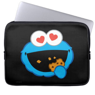 Cookie Smiling Face met hartvormige ogen Laptop Sleeve