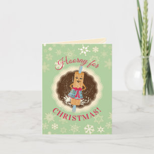 Cookie snoepjes bakker retro rollende pin Kerstmis Feestdagen Kaart