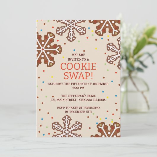 Cookie Swap-kerstfeest Kaart (Staand voorkant)