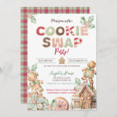 Cookie Swap Kerstkoekjes Gingerbread Kaart (Voorkant / Achterkant)