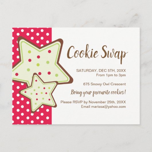 Cookie Swap Party Briefkaarten (Voorkant)