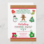 Cookie Swap Uitnodiging, Cookie Party Uitnodiging (Voorkant / Achterkant)