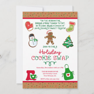 Cookie Swap Uitnodiging, Cookie Party Uitnodiging