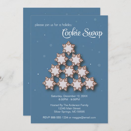 Cookie Swap-uitnodiging Kaart (Voorkant / Achterkant)
