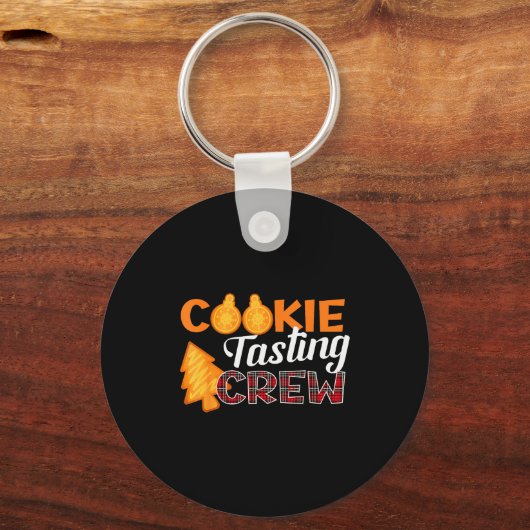 Cookie Tasting Crew - Funny Plaid Christmas Sleutelhanger (Voorkant)