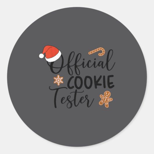 Cookie Tester &amp; Cookie Baker Funny Christmas C Ronde Sticker (Voorkant)