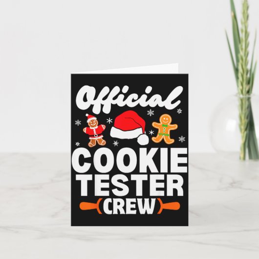 Cookie Tester Crew Christmas Baking Xmas Pajamas Kaart (Voorkant)