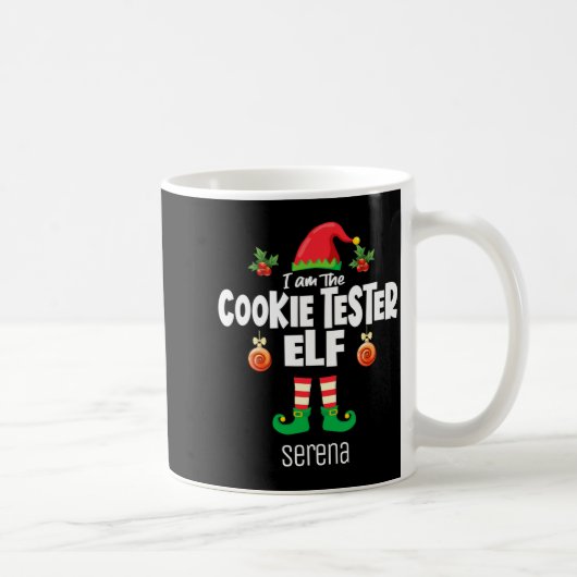 Cookie Tester Elf Family Matching Christmas Name Koffiemok (Rechts)