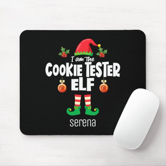 Cookie Tester Elf Family Matching Christmas Name Muismat (Met muis)