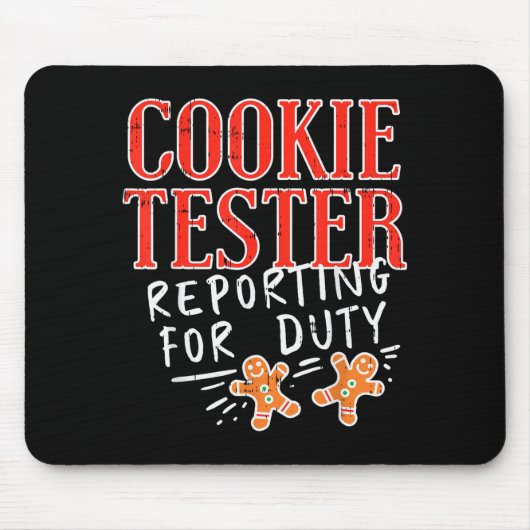 Cookie Tester Rerting Duty Funny Christmas Xmas Ki Muismat (Voorkant)