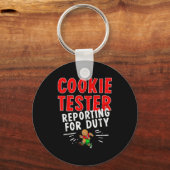 Cookie Tester Rerting Duty Funny Husband Christmas Sleutelhanger (Voorkant)