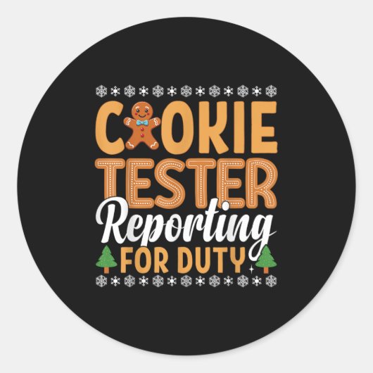 Cookie Tester Rerting For Duty Ronde Sticker (Voorkant)