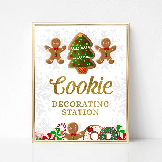 Cookie Versier Station Kerstfeest Bord Poster
