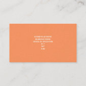 Cookies à chips chocolat Cartes de visite {Orange} (Dos)