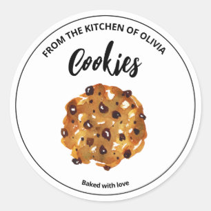 Cookies à chips de chocolat cuits avec autocollant