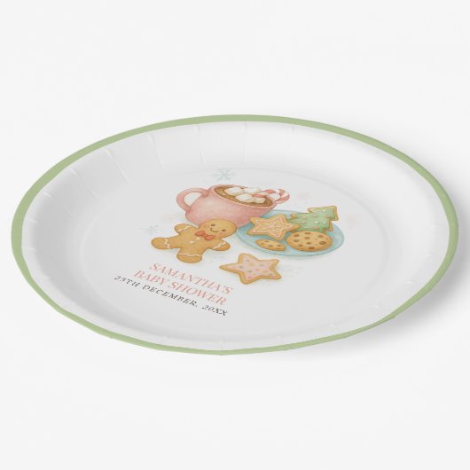 Cookies and Cocoa Winter Baby Shower  Papieren Bordje (Gekanteld)