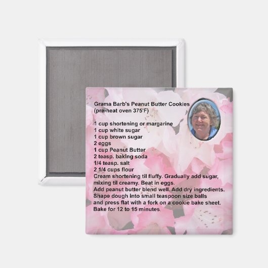 Cookies au beurre d'arachide Aimant de recette (Recto/Verso)