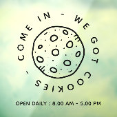 Cookies Bakery Store Simple Business Open Hours Raamsticker (Vel 3)