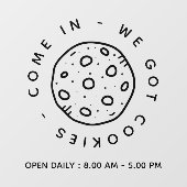 Cookies Bakery Store Simple Business Open Hours Raamsticker (Vel)