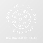 Cookies Bakery Store Simple Business Open Hours Raamsticker (Vel)