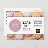 Cookies Bakkerij Baker Custom Coupon Korting Briefkaart (Voorkant / Achterkant)