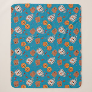 Cookies, broodjes: blauw achtergrondpatroon sherpa deken