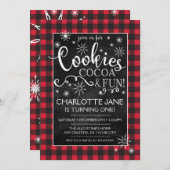 Cookies cacao et amusant Plaid Invitation d'annive (Devant / Derrière)
