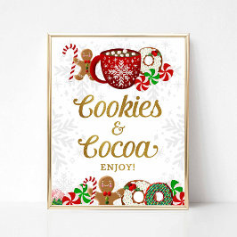 Cookies & Cacao Sweet Christmas Party Sign Poster