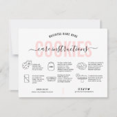 Cookies Care Kaart Roze Esthetisch Modern Script (Voorkant)