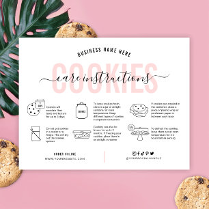 Cookies Care Kaart Roze Esthetisch Modern Script