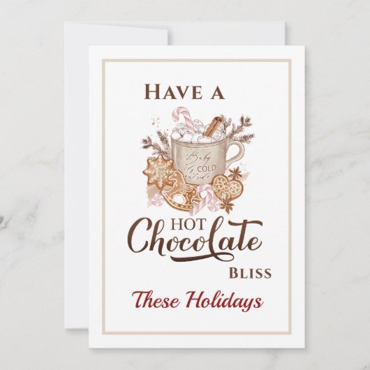 Cookies chocolat chaud Carte de Noël beige moderne (Devant)