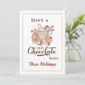 Cookies chocolat chaud Carte de Noël beige moderne (Debout devant)