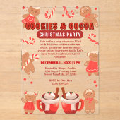 Cookies & Coca Bar Kerstfeest Acryl Uitnodigingen (Voorkant)