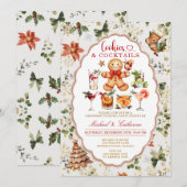 Cookies & Cocktails Winter Christmas Holiday Party Kaart (Voorkant / Achterkant)