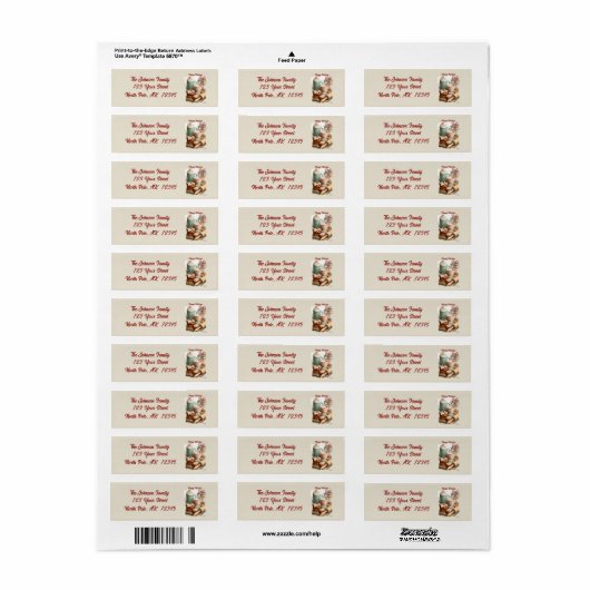 Cookies, Cocoa & Christmas Cheer Address Etiket (Full Sheet)