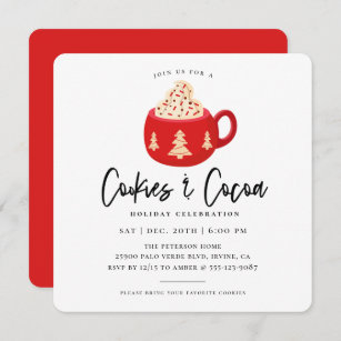 Cookies & Cocoa Christmas Party Invitation