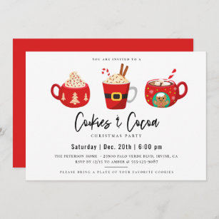 Cookies & Cocoa Christmas Party Invitation